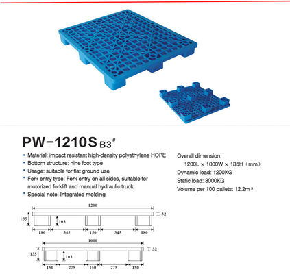 Palet Plastik yang dapat ditumpuk untuk penyimpanan yang ramah lingkungan