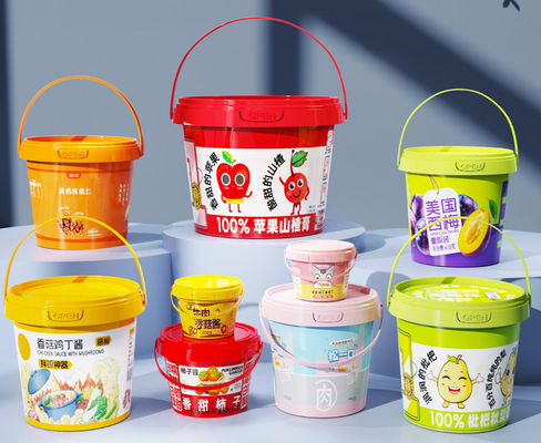 Multi-purpose Plastic Storage Bucket Printing IML Transfer Termal atau Screen Printing