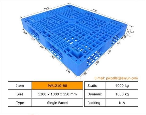 Palet kemasan dengan OEM Palet plastik yang dapat ditumpuk MOQ 450 pcs