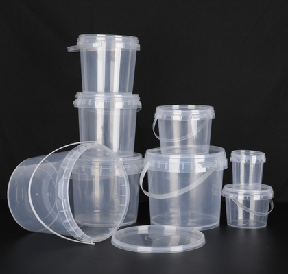 Customisable tahan lama transparan Plastik Bucket T / T Pembayaran IML Termal Transfer Pencetakan