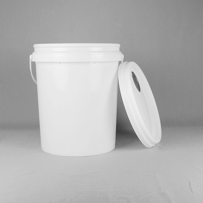 Pengemasan Cat Ember Plastik 20 Ltr Putih Stackable Dengan Pegangan Logam