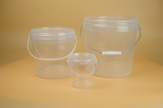 ember plastik transparan yang dapat disesuaikan dengan desain tahan lama untuk makanan, saus, kue, es krim