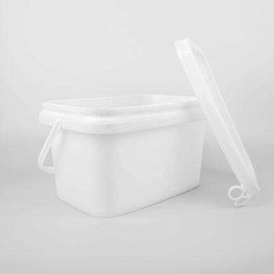 5L PP Alat Penyimpanan Ember Ember Plastik Persegi Putih Persegi Panjang