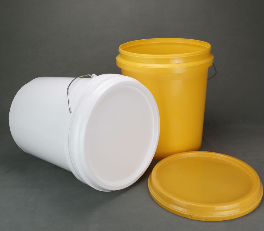 Snap On Lid Stackable Putih 5 galon ember plastik dengan gasket untuk penyimpanan serbaguna