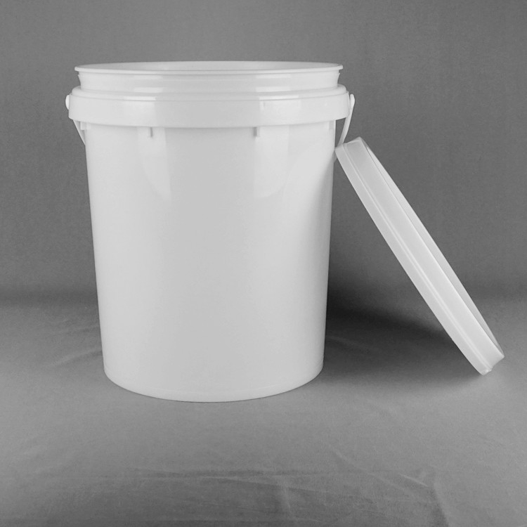 20L Snap On Lid Bucket Plastik yang dapat ditumpuk 15,5 Tinggi 11,5 Diameter Desain putih yang dapat disesuaikan