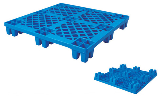 Tugas Berat Euro HDPE Pallet Plastik Stackable Besar Reversibel Sisi Ganda