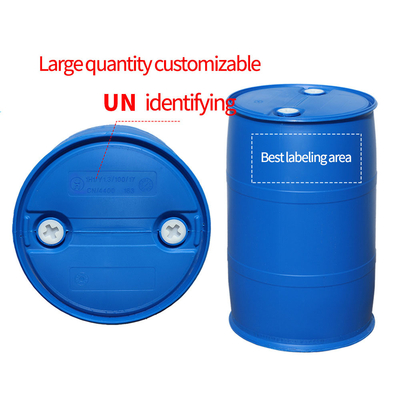 Buka Top 200L Black Plastic Barrel Drum Dengan Tutup Untuk Pembuangan Limbah Kimia