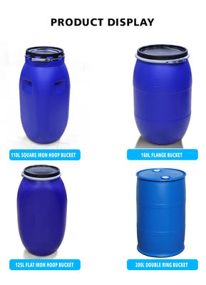 30-200L Menebal Flange Barrel Kimia Plastik Barrel Drum Iron Hoop Sealed 160L