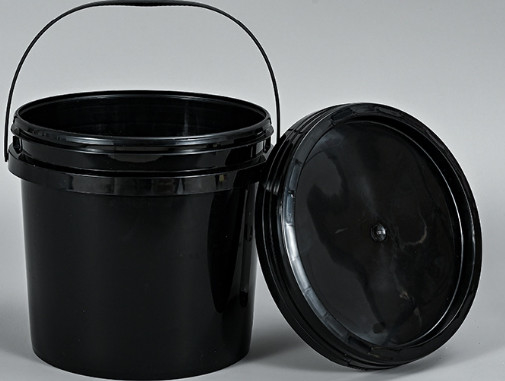 0.8-1.5mm Ketebalan Bucket Plastik Bulat Dengan Plastik / Metal Handle Disesuaikan Logo