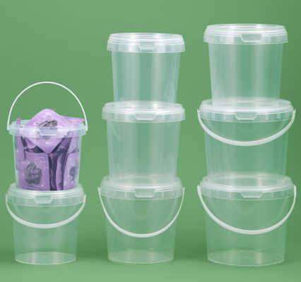 PP/HDPE Plastic Food Bucket Handle Tersedia Putih dengan Tutup