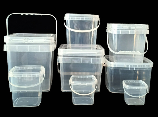 Kontainer plastik persegi kelas makanan untuk pasar dengan kapasitas 1,2 kg