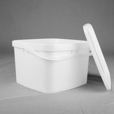 3L PP Polypropylene Clear Square Bucket Dengan Tutup Warna Kustom