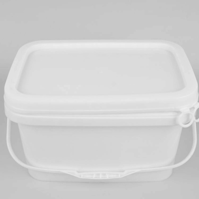 5L PP Alat Penyimpanan Ember Ember Plastik Persegi Putih Persegi Panjang