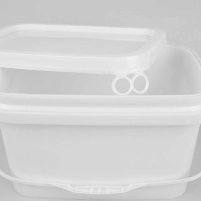 5L PP Alat Penyimpanan Ember Ember Plastik Persegi Putih Persegi Panjang